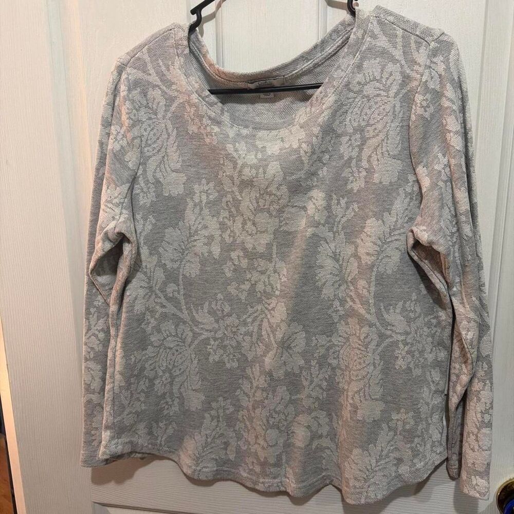 Croft-barrow Women's Grey and Cream Blouse